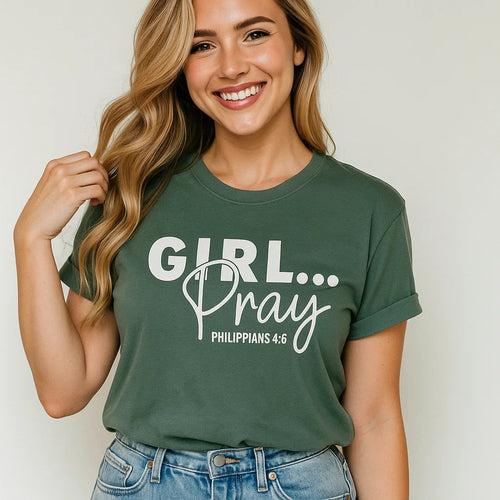 Girl Pray Philippians 4:6 T-Shirt, Christian Apparel