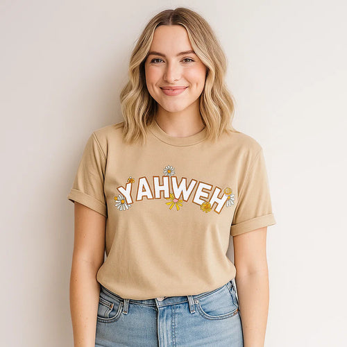 YAHWEH Floral Graphic Tee, Christian Faith Shirt
