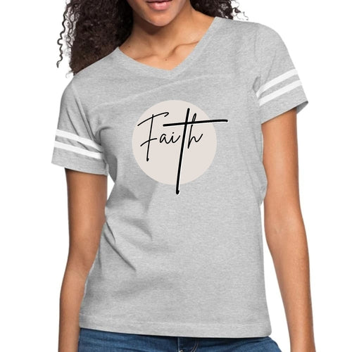 Womens Vintage Sport Graphic T-shirt - Faith - Christian Affirmation