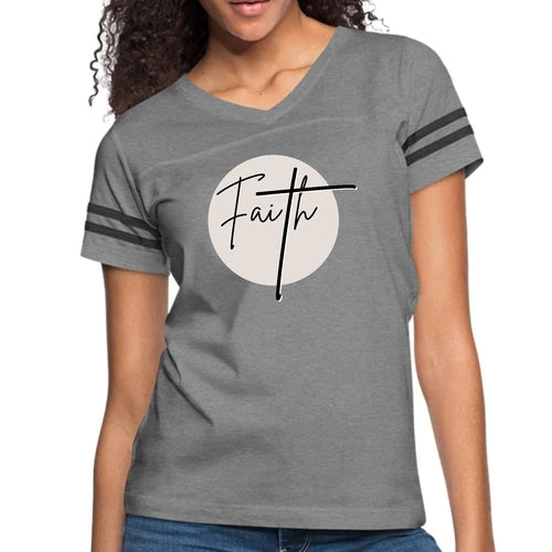 Womens Vintage Sport Graphic T-shirt - Faith - Christian Affirmation